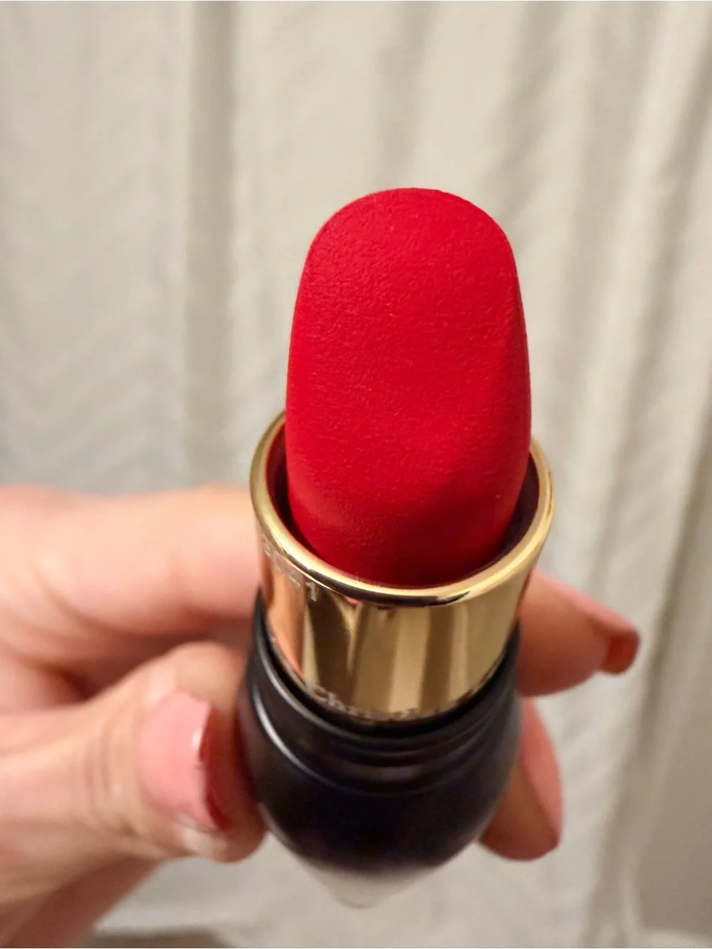 Christian Louboutin Matte Red Lipstick with Gold Trim